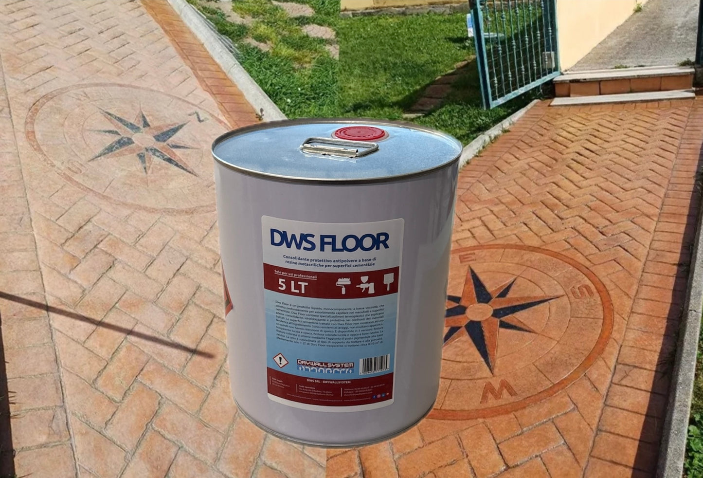 DWS FLOOR FINITURA TRASPARENTE PER SUPERFICI CEMENTIZIE E STAMPATI ANTIPOLVERE LUCIDA - 5 lt