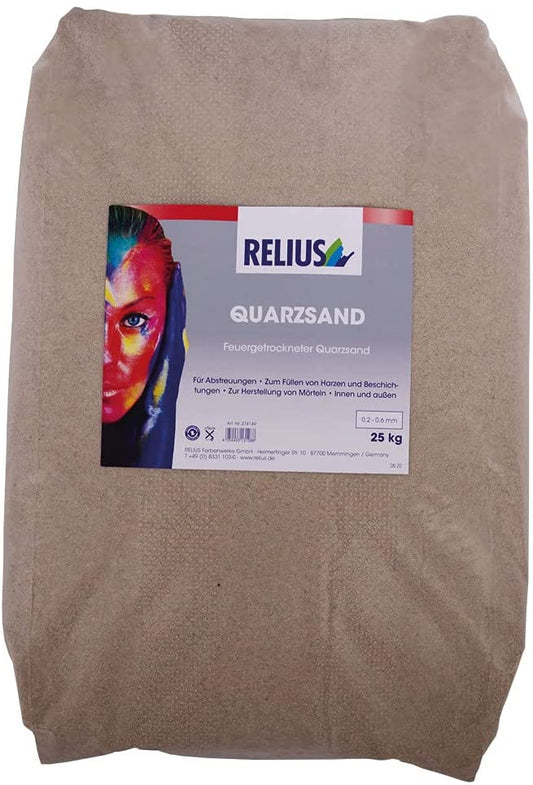Sabbia di quarzo per antiscivolo 25 kg grammatura 0,2-0,6 mm RELIUS QUARZSAND