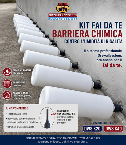 DWS.K20 – KIT COMPLETO Barriera Chimica contro Umidità di Risalita